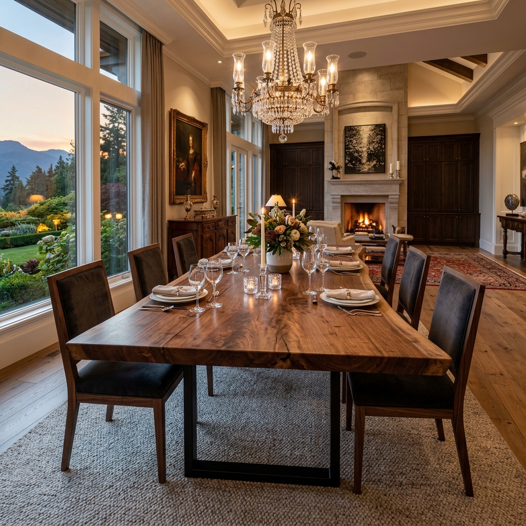 Luxury dining meeting tables solid wood walnut oak